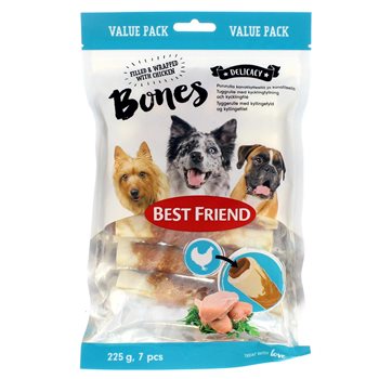 Best Friend Bones Rulle kylling fyld/wrap 7 stk. 225 g
