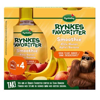 Rynkes Æble/Banan Smoothie 4x90g