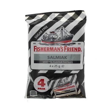 Fisherman's Friend Salmiak Black Stripe 4-pak 100 g