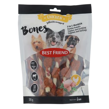 Best Friend Bones 3in1 Shashlik 12cm 10-pak 225 g.