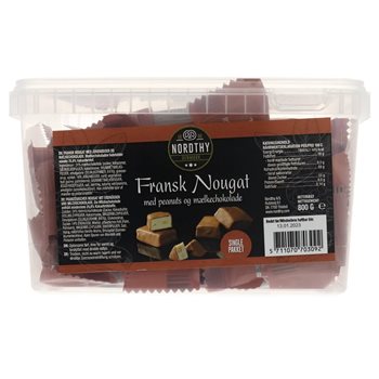 Nordthy Fransk Nougat Peanuts/Choko 800 g.
