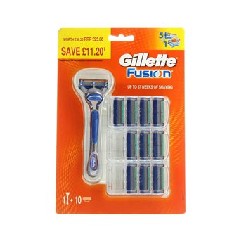 Gillette Fusion Combopakke 10 blade+skraber
