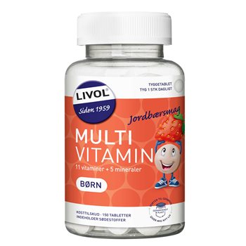 Livol Multivitamin til børn Jordbær 150 stk