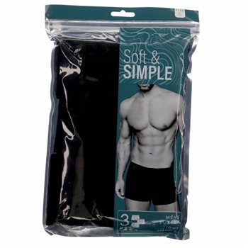 Soft & Simple 3pak Herre Boxer Shorts, Sort  Str. L