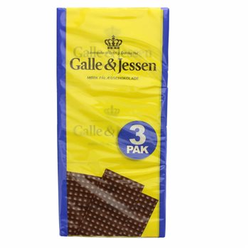 Galle og Jessen Pålægschokolade mørk 3-pak 324 g