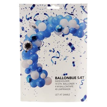 Ballonbue 70 balloner blå/hvid